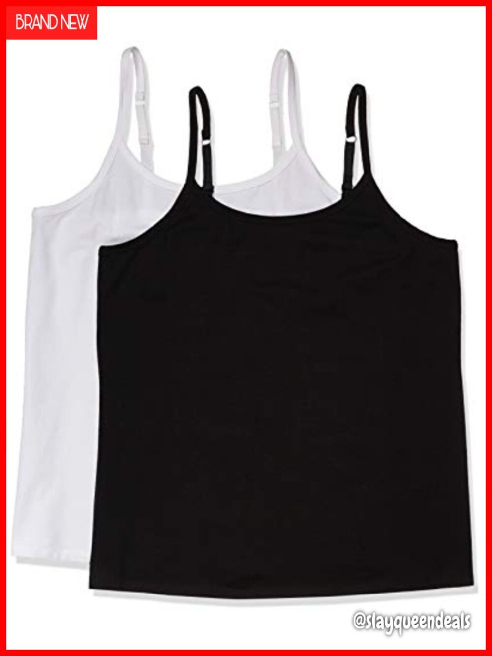 Women's Fitted Tank Top Camisole Undershirts Plus Size 2-Pack Stretch